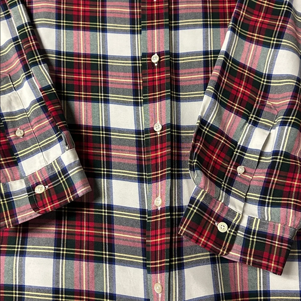 Ralph Lauren great shape Christmas plaid green red white flesh pony shirt - Picture 4 of 7